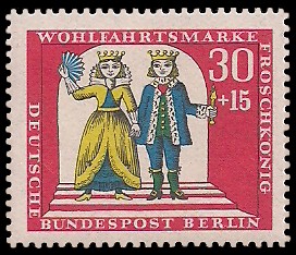 30 + 15 Pf Briefmarke: Wohlfahrtsmarke 1966, Froschkönig