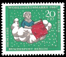 20 + 10 Pf Briefmarke: Wohlfahrtsmarke 1967, Frau Holle 20 + 10 Pf Briefmarke: Wohlfahrtsmarke 1967, Frau Holle