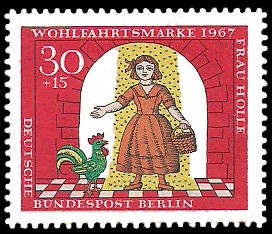30 + 15 Pf Briefmarke: Wohlfahrtsmarke 1967, Frau Holle