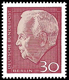 30 Pf Briefmarke: Bundespräsident Heinrich Lübke