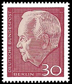 30 Pf Briefmarke: Bundespräsident Heinrich Lübke 30 Pf Briefmarke: Bundespräsident Heinrich Lübke