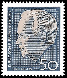 50 Pf Briefmarke: Bundespräsident Heinrich Lübke