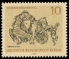 10 Pf Briefmarke: 125 Jahre Berliner Zoo 10 Pf Briefmarke: 125 Jahre Berliner Zoo