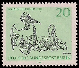 20 Pf Briefmarke: 125 Jahre Berliner Zoo