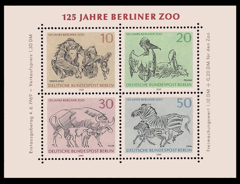 1,30 DM Briefmarke: Block: 125 Jahre Berliner Zoo