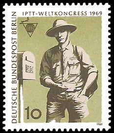 10 Pf Briefmarke: IPTT Weltkongress 1969 10 Pf Briefmarke: IPTT Weltkongress 1969