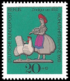 20 + 10 Pf Briefmarke: Wohlfahrtsmarke 1969, Zinnfiguren