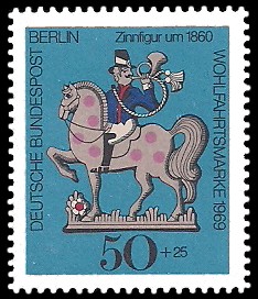50 + 25 Pf Briefmarke: Wohlfahrtsmarke 1969, Zinnfiguren 50 + 25 Pf Briefmarke: Wohlfahrtsmarke 1969, Zinnfiguren