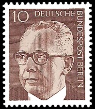 10 Pf Briefmarke: Bundespräsident Gustav Heinemann