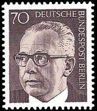 70 Pf Briefmarke: Bundespräsident Gustav Heinemann