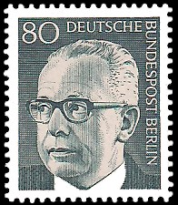 80 Pf Briefmarke: Bundespräsident Gustav Heinemann