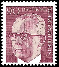 90 Pf Briefmarke: Bundespräsident Gustav Heinemann