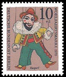 10 + 5 Pf Briefmarke: Wohlfahrtsmarken 1970, Marionetten 10 + 5 Pf Briefmarke: Wohlfahrtsmarken 1970, Marionetten
