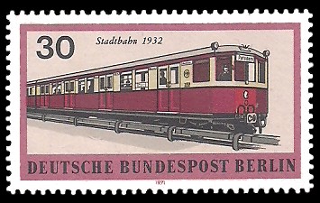 30 Pf Briefmarke: Berliner Verkehrsmittel, Schienenfahrzeuge