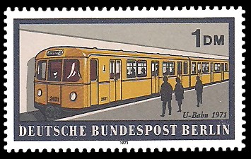 1 DM Briefmarke: Berliner Verkehrsmittel, Schienenfahrzeuge 1 DM Briefmarke: Berliner Verkehrsmittel, Schienenfahrzeuge