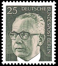 25 Pf Briefmarke: Bundespräsident Gustav Heinemann