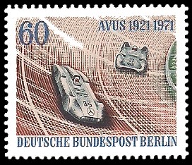 60 Pf Briefmarke: 50 Jahre AVUS 60 Pf Briefmarke: 50 Jahre AVUS
