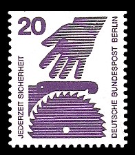 20 Pf Briefmarke: Jederzeit Sicherheit