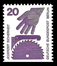 20 Pf Briefmarke: Jederzeit Sicherheit 20 Pf Briefmarke: Jederzeit Sicherheit