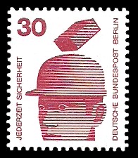 30 Pf Briefmarke: Jederzeit Sicherheit