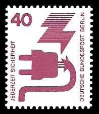 40 Pf Briefmarke: Jederzeit Sicherheit