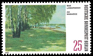 25 Pf Briefmarke: Gemälde - Berliner Seen 25 Pf Briefmarke: Gemälde - Berliner Seen