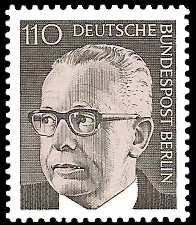 110 Pf Briefmarke: Bundespräsident Gustav Heinemann 110 Pf Briefmarke: Bundespräsident Gustav Heinemann
