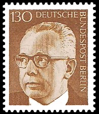 130 Pf Briefmarke: Bundespräsident Gustav Heinemann 130 Pf Briefmarke: Bundespräsident Gustav Heinemann
