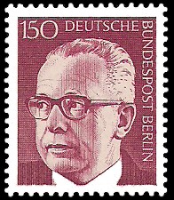 150 Pf Briefmarke: Bundespräsident Gustav Heinemann 150 Pf Briefmarke: Bundespräsident Gustav Heinemann
