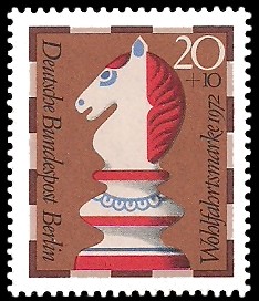 20 + 10 Pf Briefmarke: Wohlfahrt, Schachfiguren 20 + 10 Pf Briefmarke: Wohlfahrt, Schachfiguren