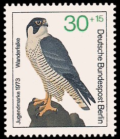 30 + 15 Pf Briefmarke: Jugendmarke 1973, Greifvögel