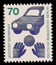 70 Pf Briefmarke: Jederzeit Sicherheit