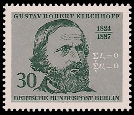 30 Pf Briefmarke: 150. Geburtstag Gustav Robert Kirchhoff 30 Pf Briefmarke: 150. Geburtstag Gustav Robert Kirchhoff