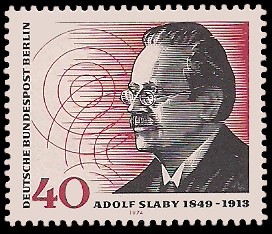 40 Pf Briefmarke: 125. Geburtstag Adolf Slaby 40 Pf Briefmarke: 125. Geburtstag Adolf Slaby