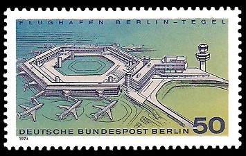 50 Pf Briefmarke: Flughafen Berlin-Tegel