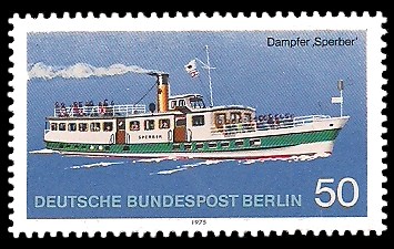 50 Pf Briefmarke: Personenschifffahrt 50 Pf Briefmarke: Personenschifffahrt