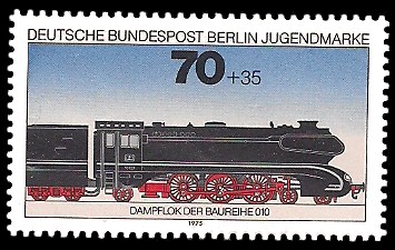 70 + 35 Pf Briefmarke: Jugendmarke 1975, Lokomotiven