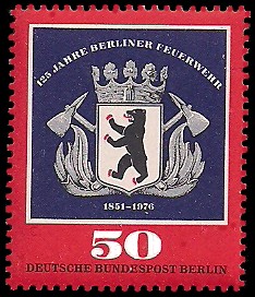 50 Pf Briefmarke: 125 Jahre Berliner Feuerwehr