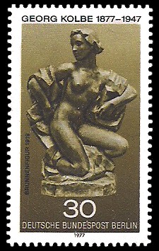 30 Pf Briefmarke: 100. Geburtstag Georg Kolbe 30 Pf Briefmarke: 100. Geburtstag Georg Kolbe
