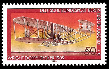 50 + 25 Pf Briefmarke: Für die Jugend 1978, Luftfahrtgeschichte 50 + 25 Pf Briefmarke: Für die Jugend 1978, Luftfahrtgeschichte