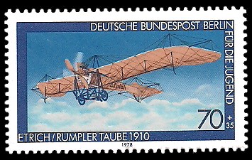 70 + 35 Pf Briefmarke: Für die Jugend 1978, Luftfahrtgeschichte
