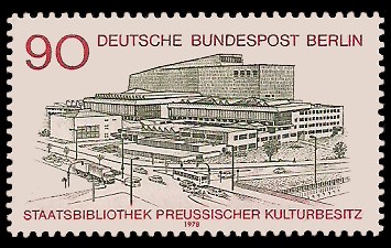 90 Pf Briefmarke: Eröffnung Staatsbibliothek Preussischer Kulturbesitz