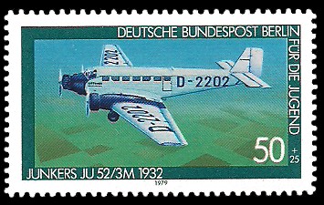 50 + 25 Pf Briefmarke: Für die Jugend 1979, Luftfahrtgeschichte