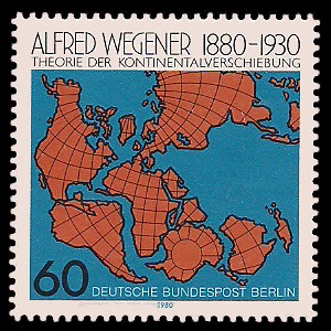 60 Pf Briefmarke: 100. Geburtstag Alfred Wegener 60 Pf Briefmarke: 100. Geburtstag Alfred Wegener
