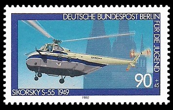 90 + 45 Pf Briefmarke: Für die Jugend 1980, Luftfahrtgeschichte