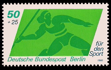 50 + 25 Pf Briefmarke: Für den Sport 1980