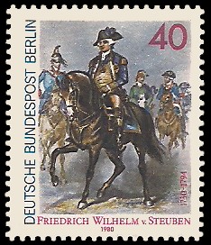40 Pf Briefmarke: 250. Geburtstag Friedrich Wilhelm von Steuben