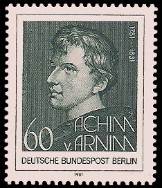 60 Pf Briefmarke: 200. Geburtstag Achim von Arnim 60 Pf Briefmarke: 200. Geburtstag Achim von Arnim