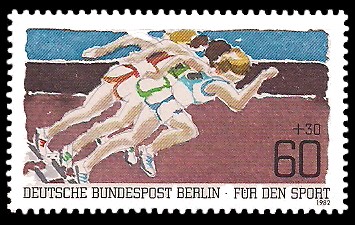 60 + 30 Pf Briefmarke: Für den Sport 1982