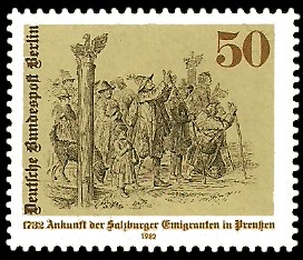 50 Pf Briefmarke: Salzburger Emigranten